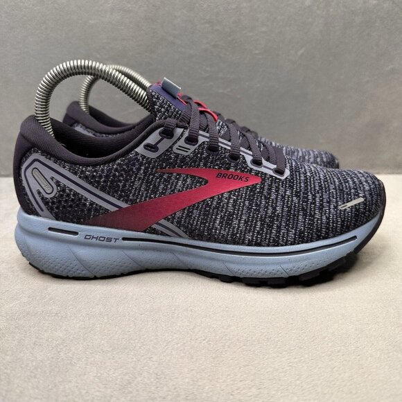 Brooks Shoes - Brooks Ghost 14 Womens Size 7 (B) Shoes Blue Pink Athletic Running Sneakers